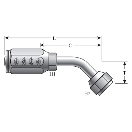 Gates G27100-0404, Male Pipe (NPTF 30 Cone Seat) ( Type T for G1 Hose - 1 Wire) G27100-0404